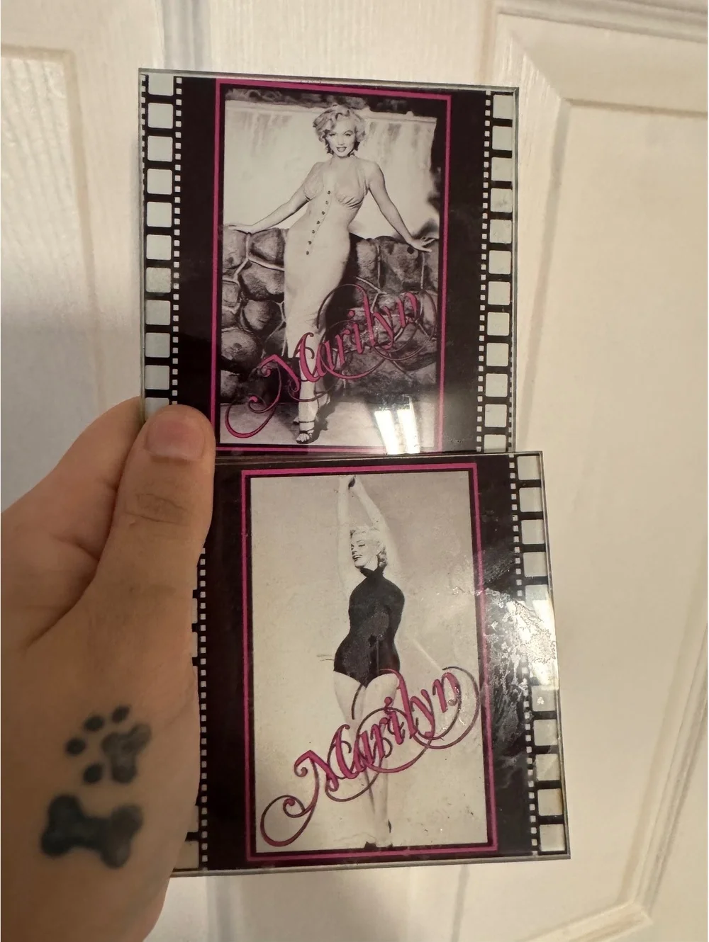 Vintage Marilyn Monroe Film Strip Glass Coasters Set of 4